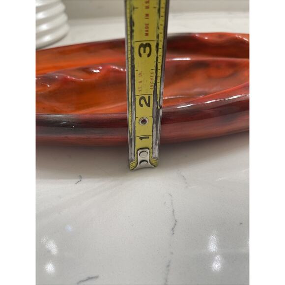 Vintage 70’s Retro Mid-Century Ceramic Leaf Signed Joyce Dated - Picture 11 of 12